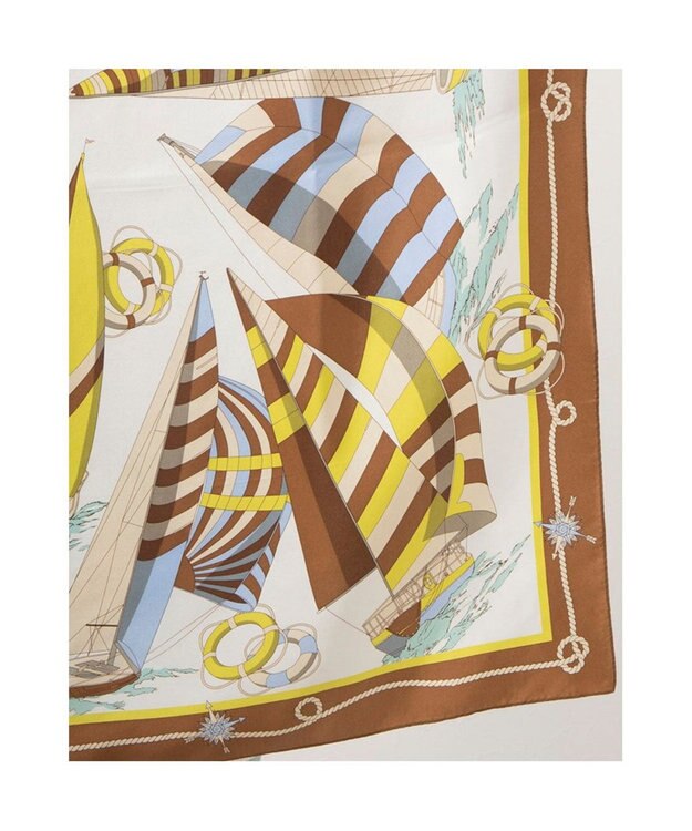 UNBILLION カカトゥ kakatoo / ヨット柄シルクスカーフ ブラウン