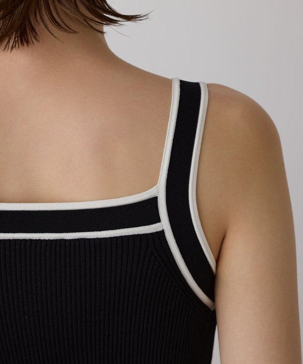 GRACE CONTINENTAL バイカラーリブニットトップ ブラック