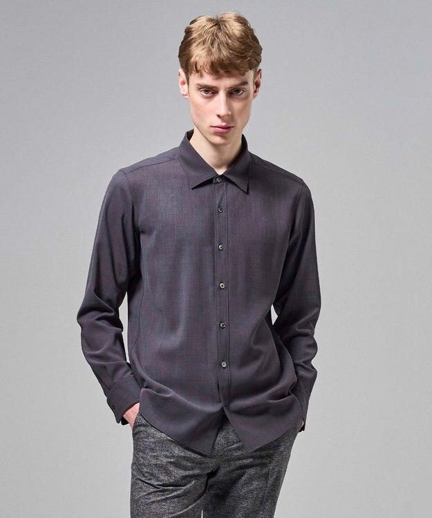 JOSEPH HOMME 【機能素材】テクノボイルストレッチ　レギュラーカラーシャツ グレー系