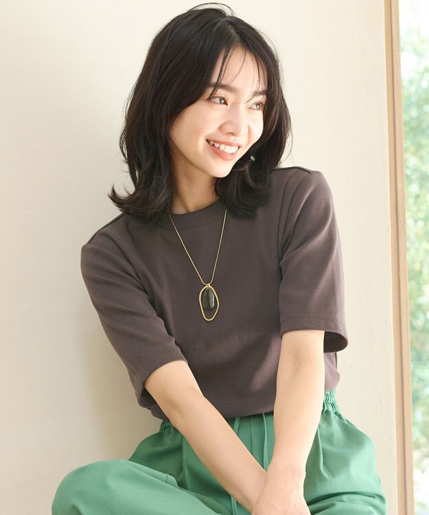 ANY L 【UVケア・接触冷感】コンパクトクルーネックＴシャツ ブラウン