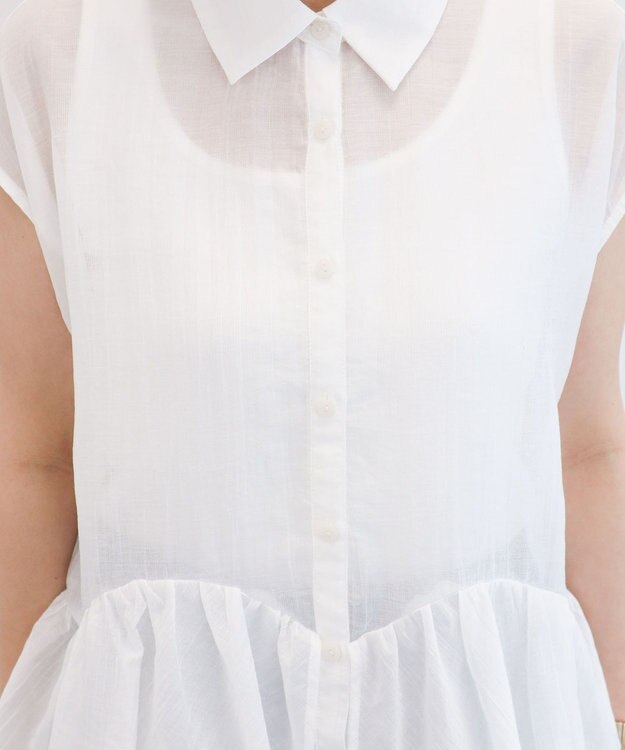 Green Parks ノースリーブフリルブラウス Off White