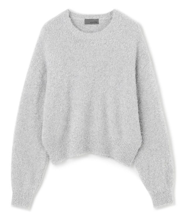 uncrave ラメ シャギー ニット プルオーバー（uncrave STANDARD） シルバー×ライトグレー