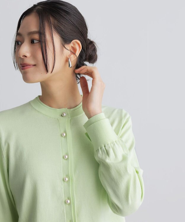 組曲 コットンニット カーディガン ミストグリーン系