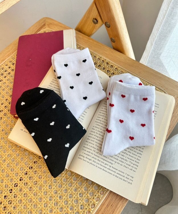 WEGO ハート総柄ソックス 柄4