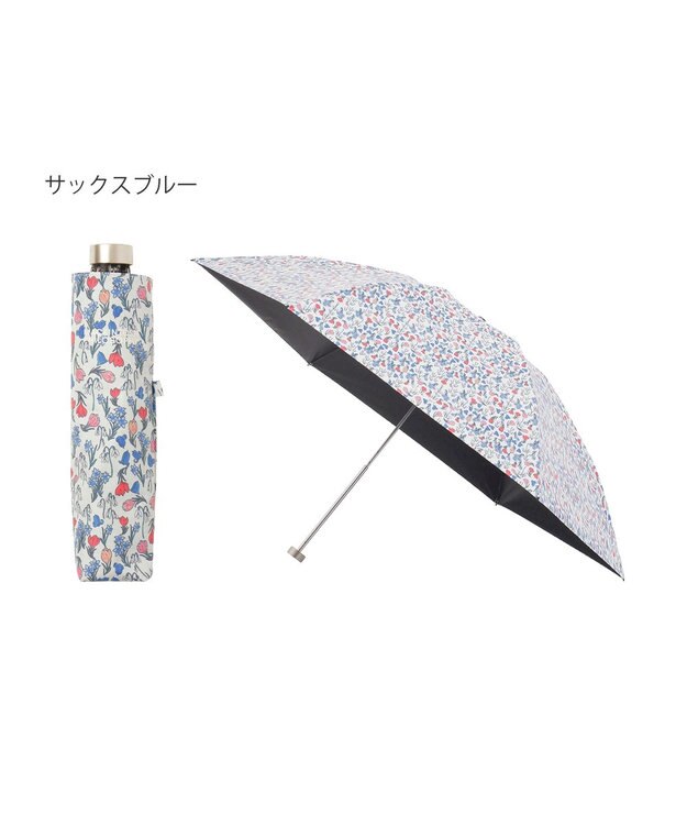 MOONBAT 【 遮光率100％/遮熱/UV/軽量】MACKINTOSH PHILOSOPHY(マッキントッシュフィロソフィー)晴雨兼用日傘 Snowblue Garden Barbrella バーブレラ 折りたたみ傘 フワクール生地使用 サックスブルー