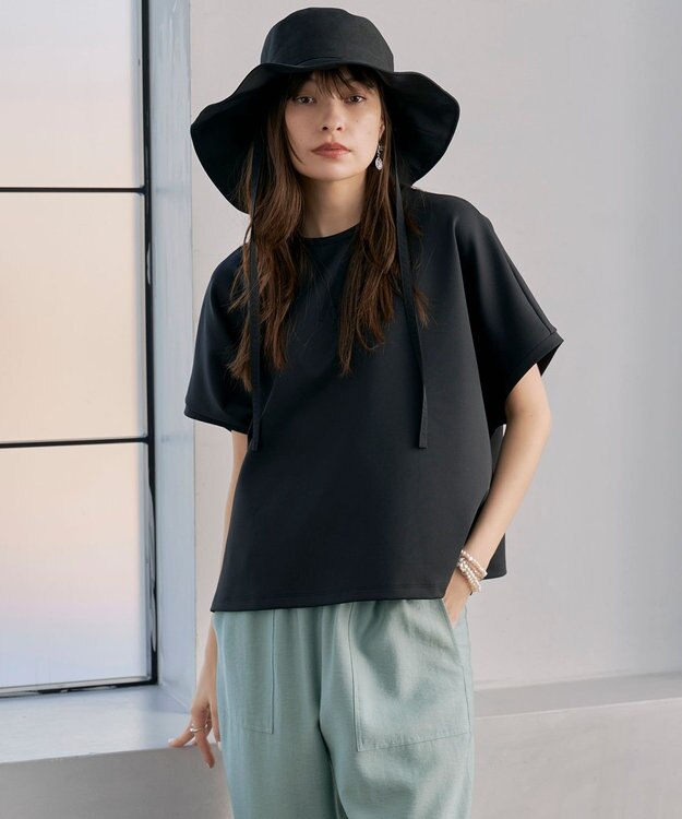 ICB 【接触冷感・速乾・UVケア・洗える】 サマーダンボール プルオーバー ブラック系