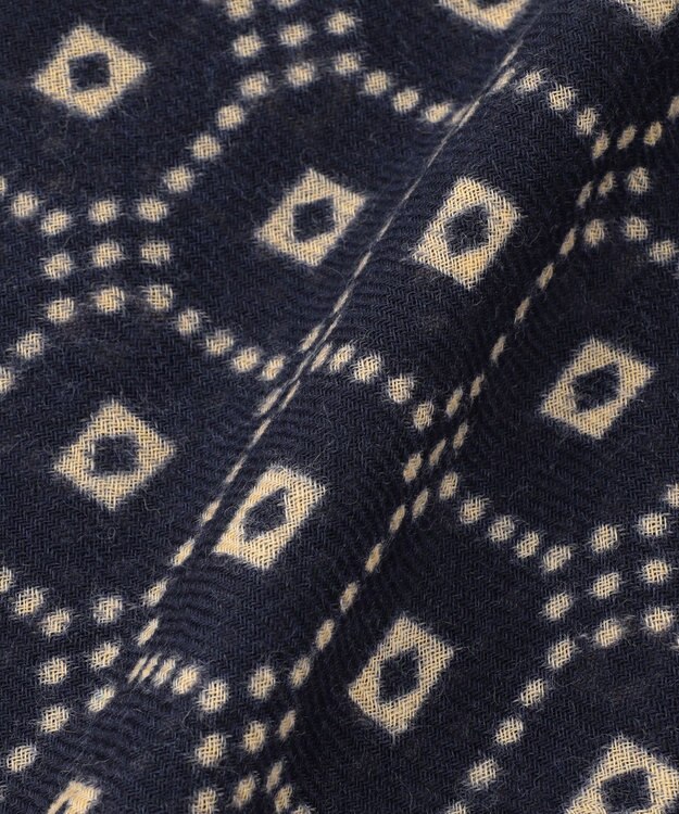 JOSEPH ABBOUD 【イタリア製/CAMERUCCI ARCHIVIO】ジオメトリッククレスト ストール ネイビー系5