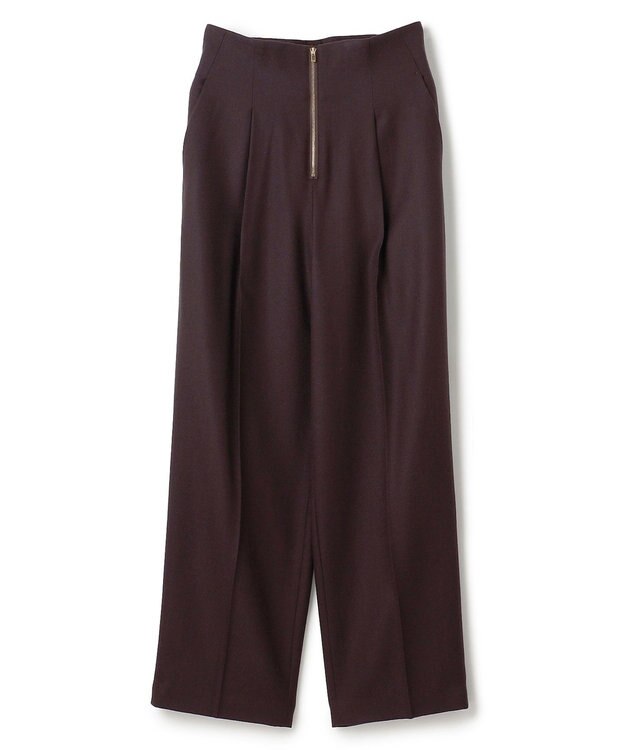 BEIGE， TERNES / フロントジップワイドパンツ Bordeaux