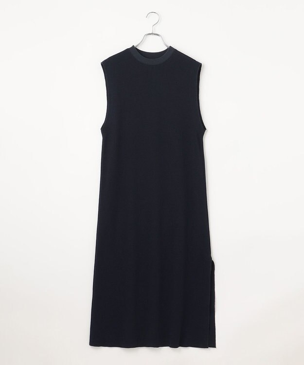 #Newans 【洗える】サーマルノースリーブワンピース ネイビー系