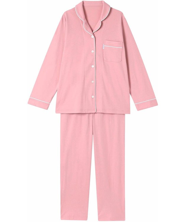 ワコール／睡眠科学 パジャマ 長袖 長ズボン 綿100%(天綿)（本体） ここちよく眠れる なめらかでやわらかい レディース YDX503 睡眠科学／ワコール ロマンピンク