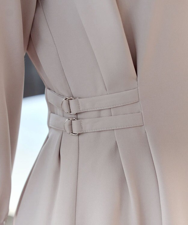 Tiaclasse L サイドベルトデザインワンピース グレージュ