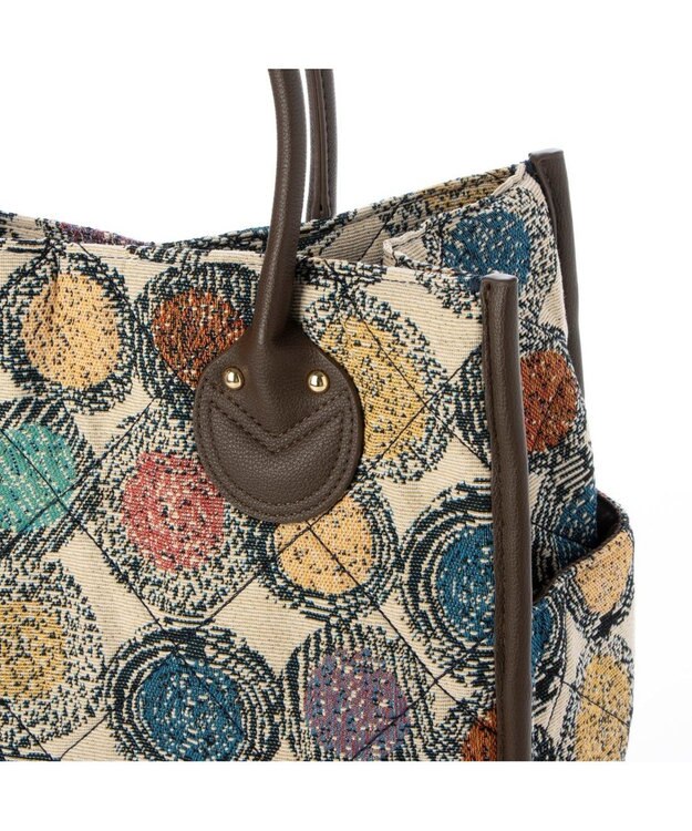 UNBILLION カシュカシュ cachecache / ジャガードキルティングスクエアトートバッグM アイボリーミックス