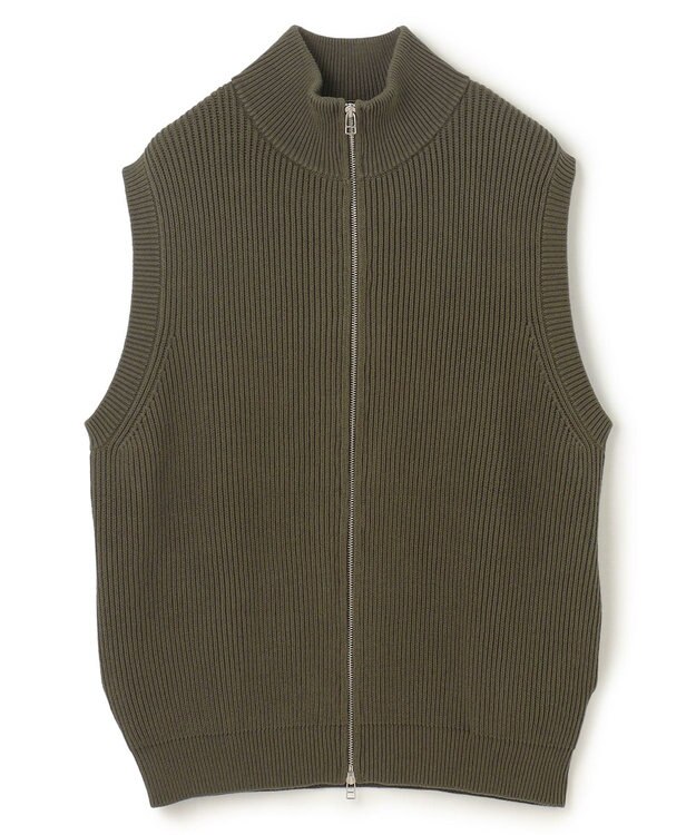 UNFILO MENS スウェットライク ジップベスト [24年秋冬商品] カーキ