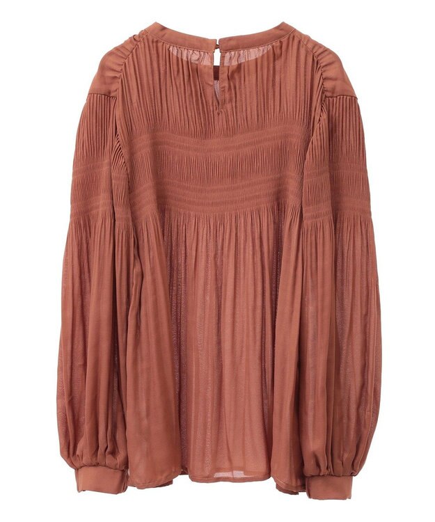 Green Parks マジョリカプリーツブラウス Brick Red