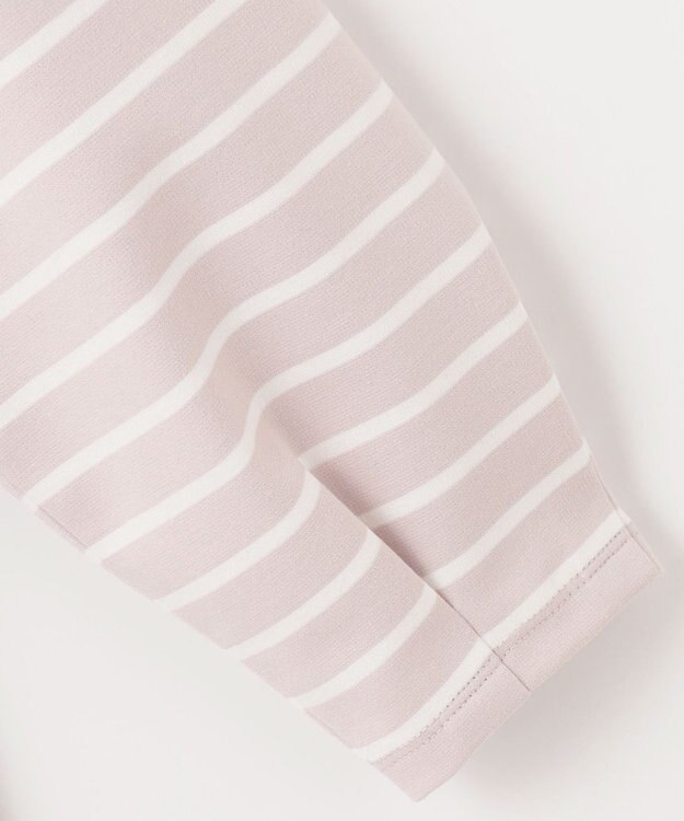 ANY SIS 【洗える】バックパール調ディテール カットソー ローズグレー×オフBD