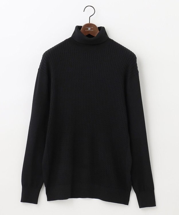 JOSEPH ABBOUD 【キングサイズ・チクチクしない/イージーケア】SNOWYタートルネックニット ブラック系