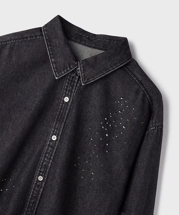 GRACE CONTINENTAL ビジューデニムシャツ ブラック