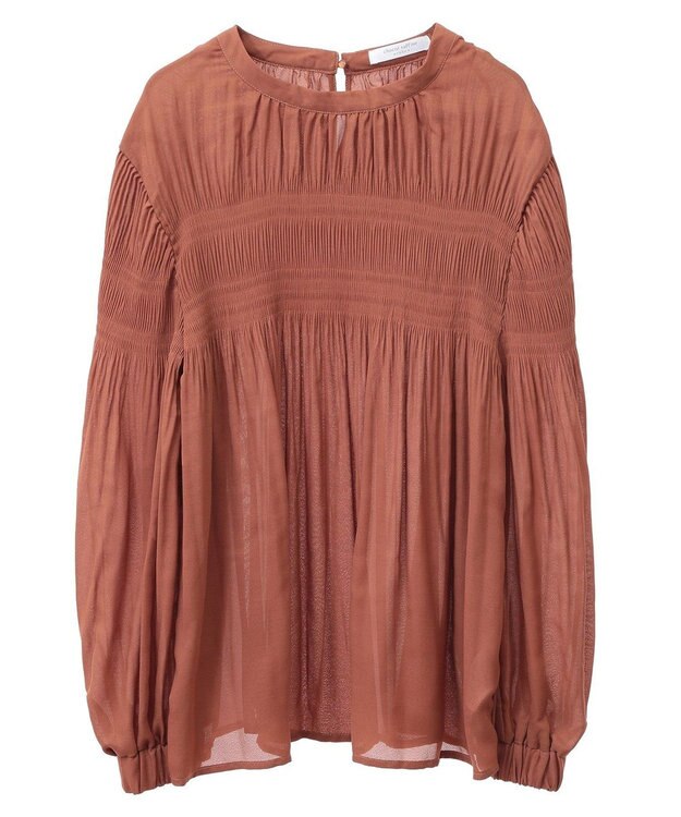 Green Parks マジョリカプリーツブラウス Brick Red