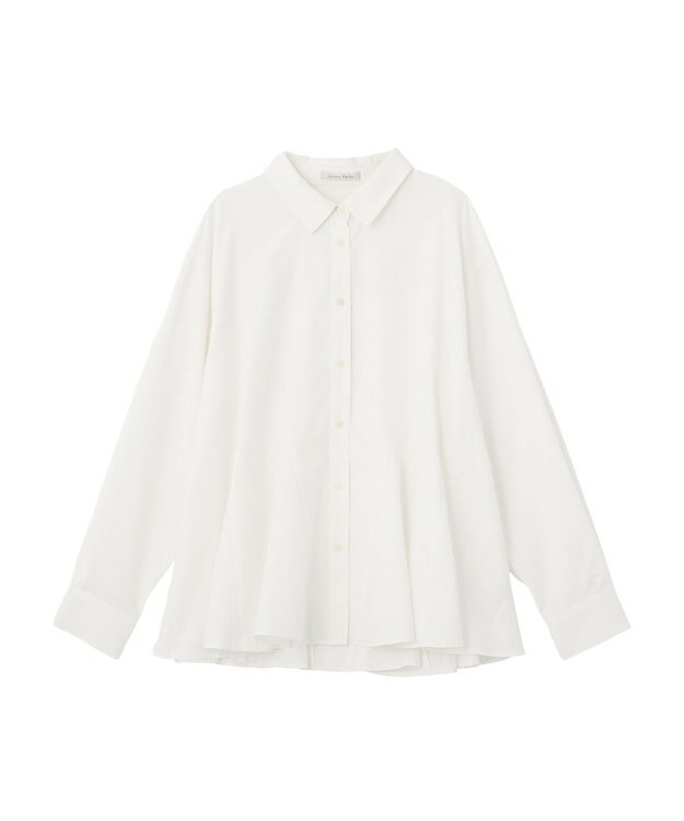 Green Parks スウィッチングペプラムシャツ Off White