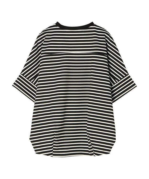 AMERICAN HOLIC 抗菌防臭＋接触冷感　コクーンカットプルオーバー Border Black