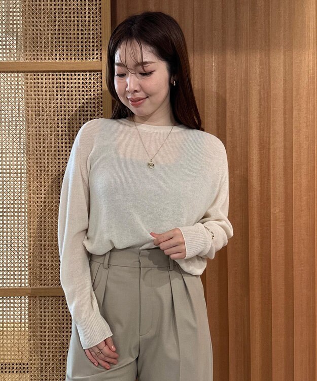 UNFILO ファインアルパカ クルーネック エクリュ