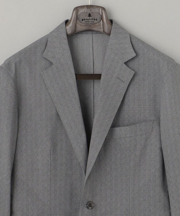 GOTAIRIKU 圧倒的清涼感・８つの夏機能【接触冷感/通気性/軽量/撥水…等】クールドッツ セットアップジャケット_ヘリンボーンプリント（25年モデル） ライトグレー_ヘリンボーン柄