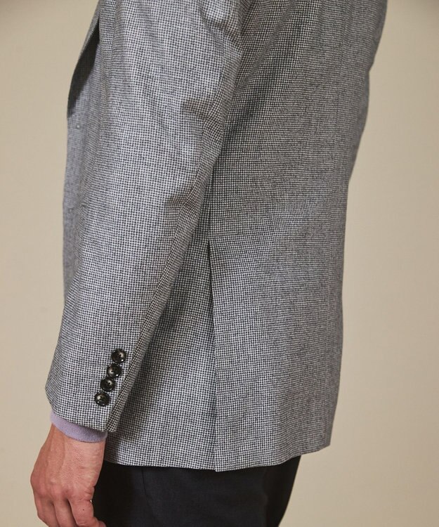 GOTAIRIKU 【CANONICO/カノニコ】サキソニーウールコットンブレンド ジャケット_グレー千鳥柄 ライトグレー×千鳥格子