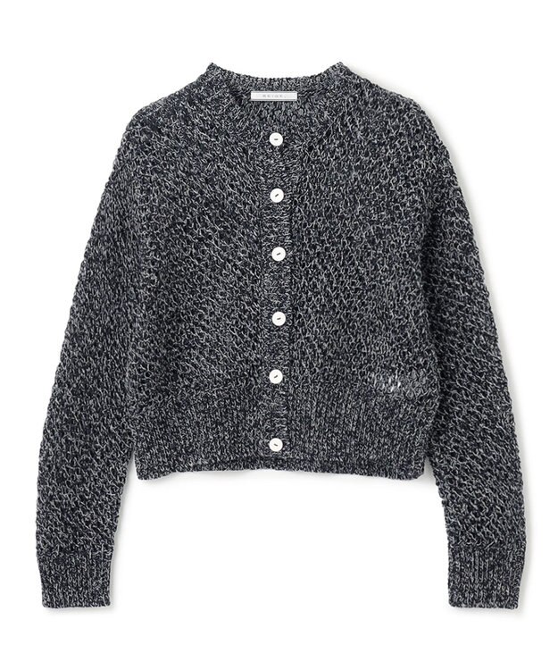 BEIGE， CACTUS / メッシュカーディガン Navy x White