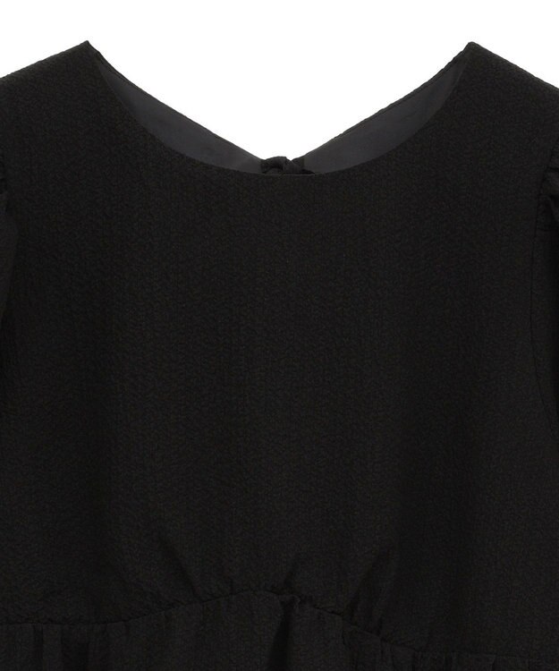 earth music&ecology バックリボンパフスリーブミニワンピース Black