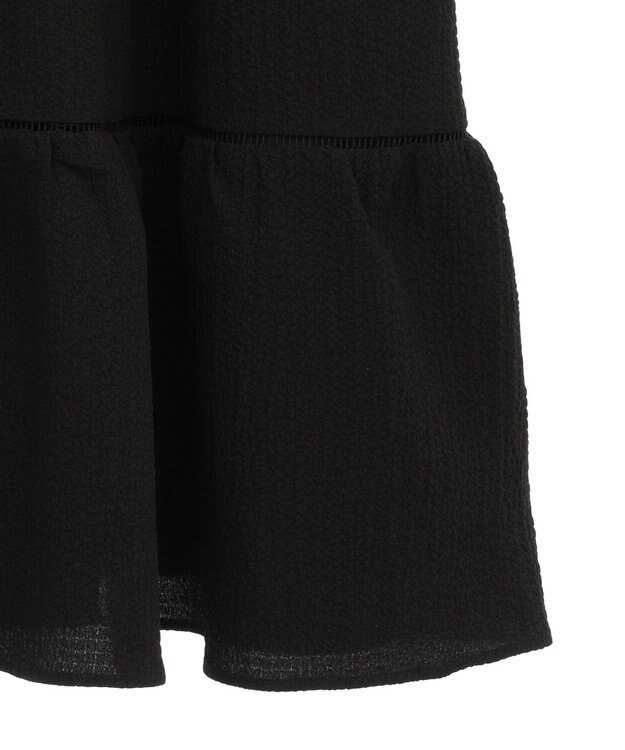 earth music&ecology バックリボンパフスリーブミニワンピース Black