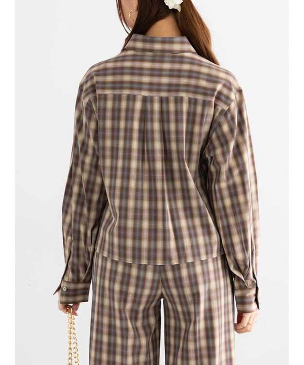 Te chichi チェックショートシャツ（セットアップ可）《2025Autumn catalog item》 ブラウン