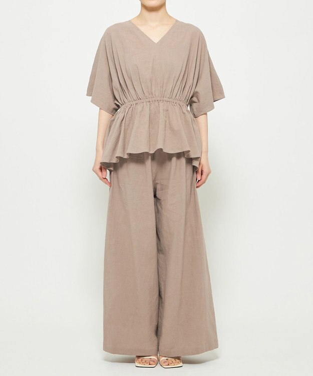 uncrave コットンリネンボイル ワイドパンツ トープ