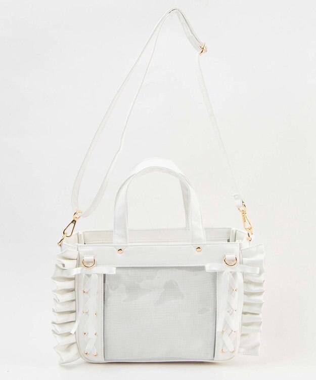 WEGO 【痛バ＆推し活グッズ】きらめきレースアップフリル痛ショルダー ホワイト