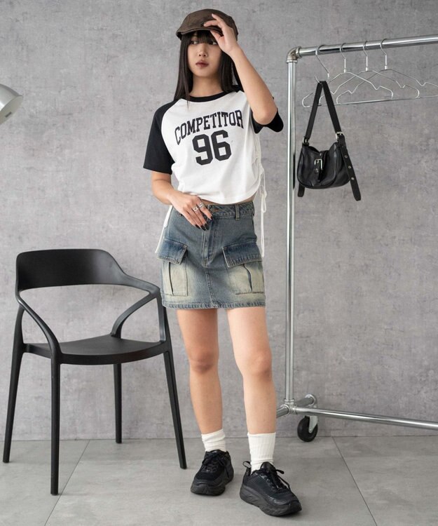 WEGO カーゴミニスカート デニム