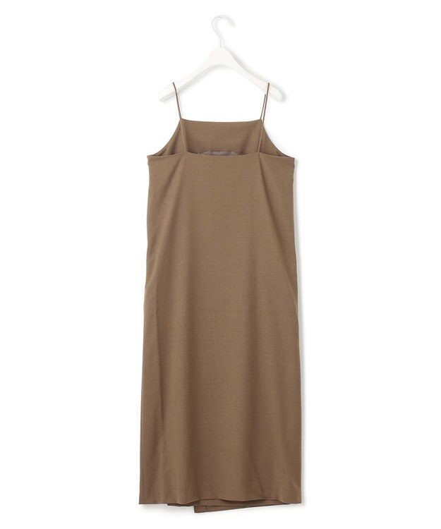 ICB L 【洗える】ウール2WAYストレッチ キャミソールワンピース モカ系