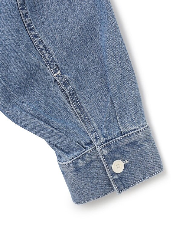 J.PRESS YORK STREET 【WOMEN】デニムロングシャツ ワンピース ダルブルー系