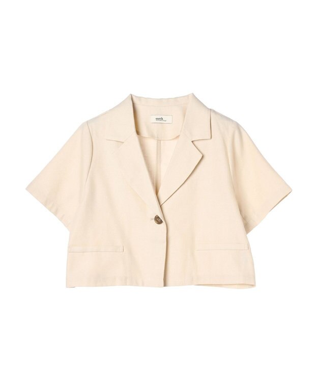 earth music&ecology リサイクルポリエステルブレンドショートシャツ Light Beige