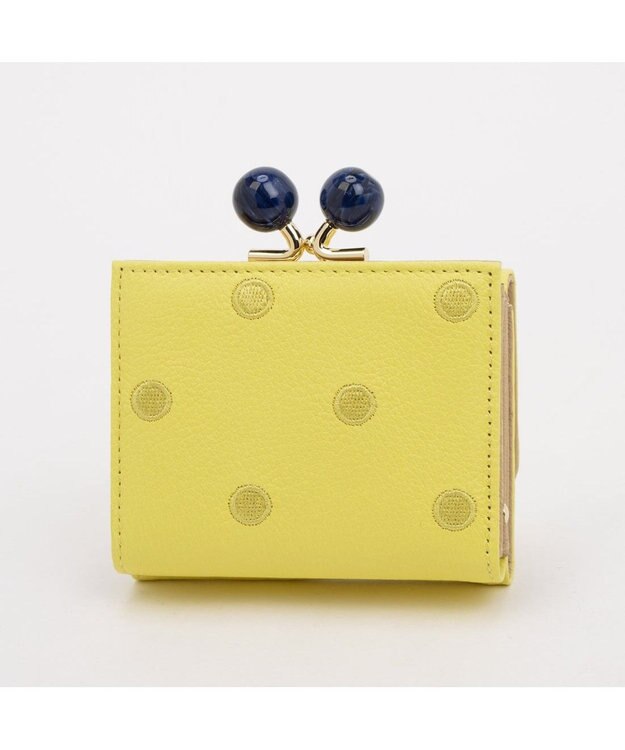 UNBILLION ペルケ perche / アクリル玉三つ折りミニサイフ ライトイエロードット