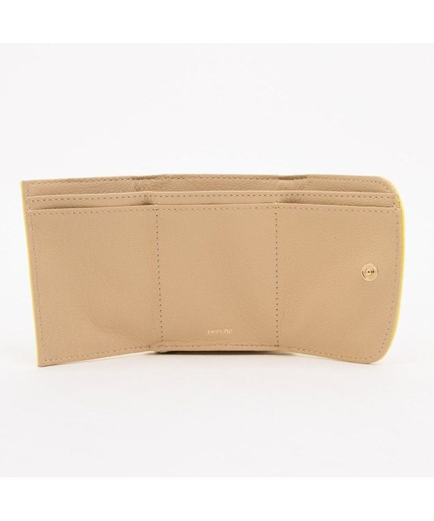 UNBILLION ペルケ perche / アクリル玉三つ折りミニサイフ ライトイエロードット