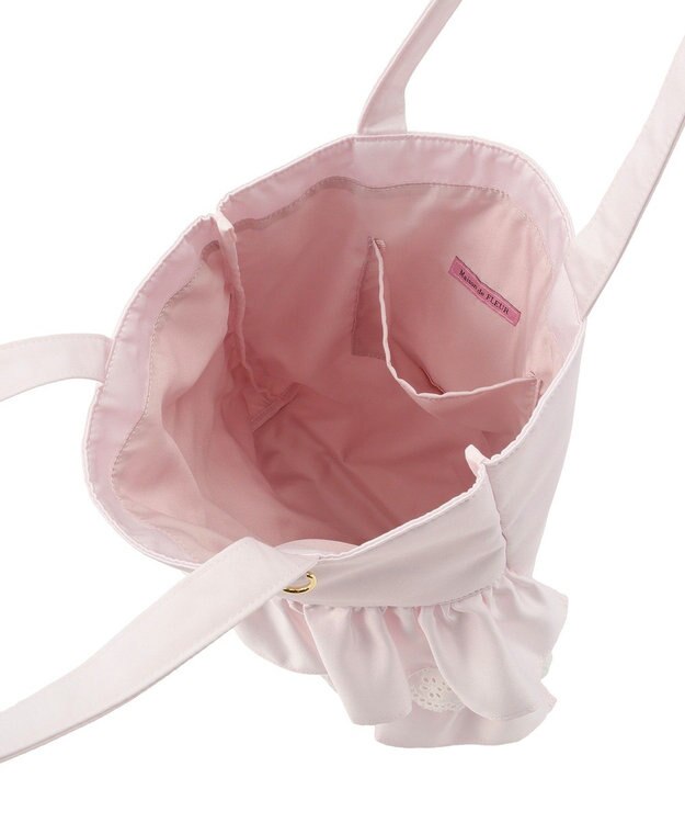 Maison de FLEUR サテンフロントフリルスクエアトートバッグ Light Pink