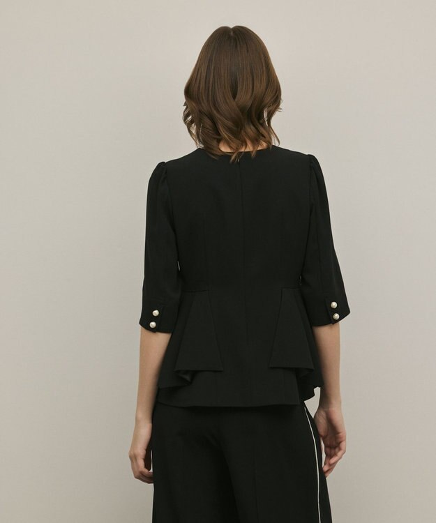 GRACE CONTINENTAL トリアセペプラムトップ ブラック