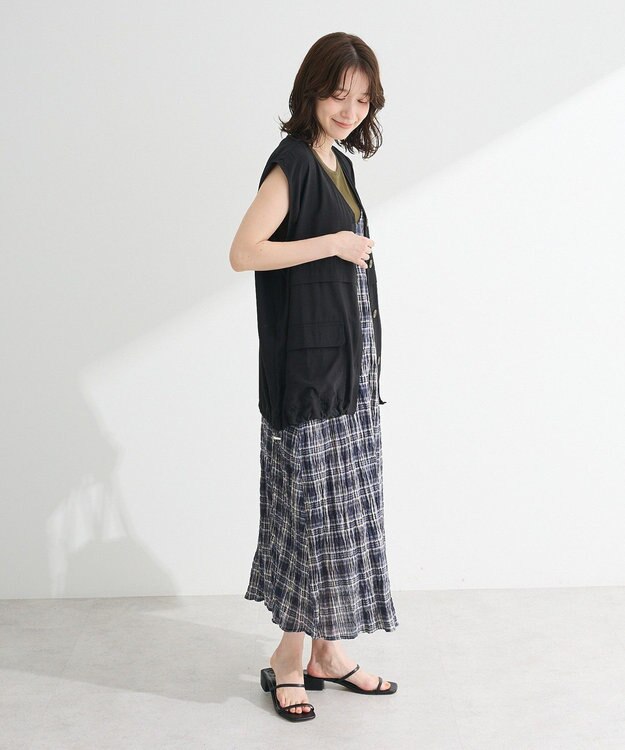 Green Parks シアーミリタリーベスト Black