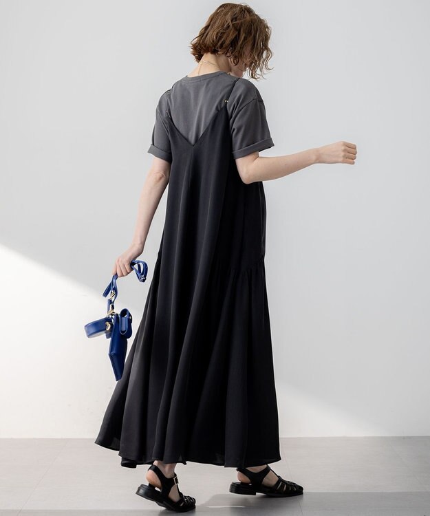 23区 【SLOW/一部店舗限定】MVSコットン  ロゴTシャツ グレーxライトグレーロゴ