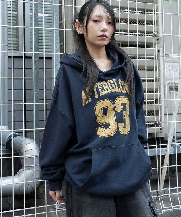 WEGO グラフィックプルパーカー ネイビー