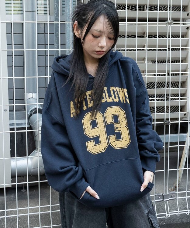 WEGO グラフィックプルパーカー ネイビー