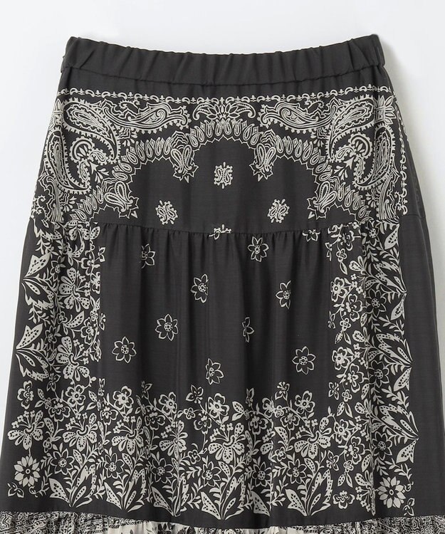 GRACE CONTINENTAL バンダナティアードスカート ブラック