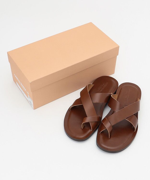 JOSEPH ABBOUD MOUNTAIN 【SPACE】レザーサンダル ダークブラウン系