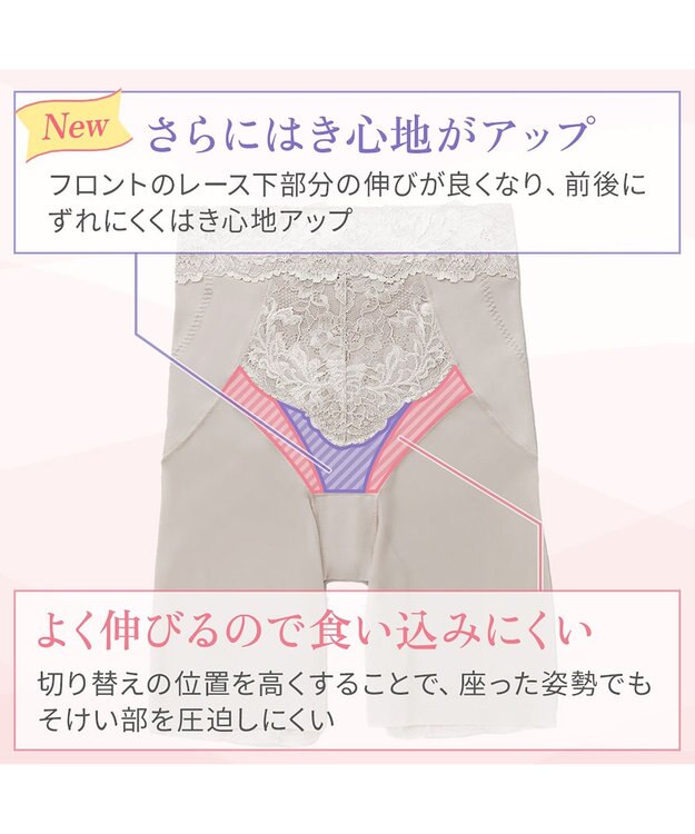 BRADELIS New York 【BRADELIS NewYork peace】おしりPラインレーシーロングショーツ23 パールグレージュ