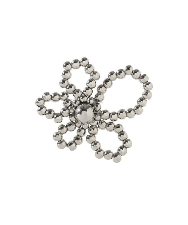 YECCA VECCA メタルビーズフラワーピアス Silver
