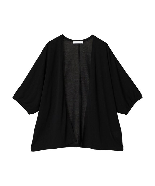 Green Parks よくばり　半袖カットドルマンカーディガン Black